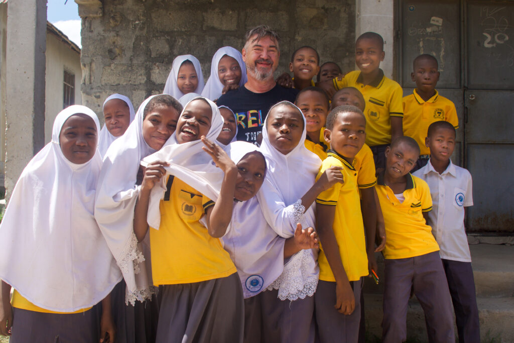Zanzibar students group with Greg Williams